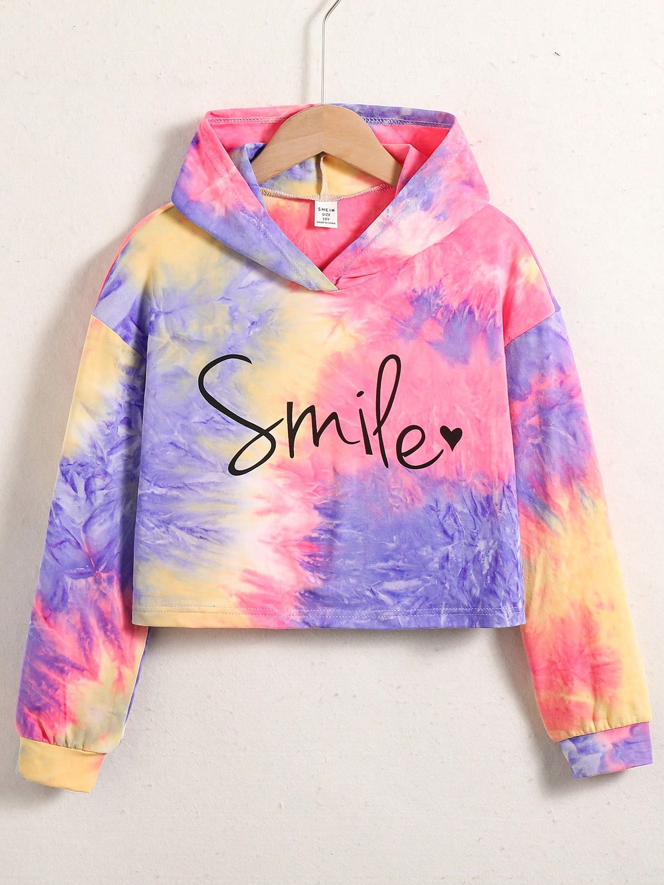 Tween Girl Tie-Dye Hooded Sweatshirt, Atmospheric for Early Autumn